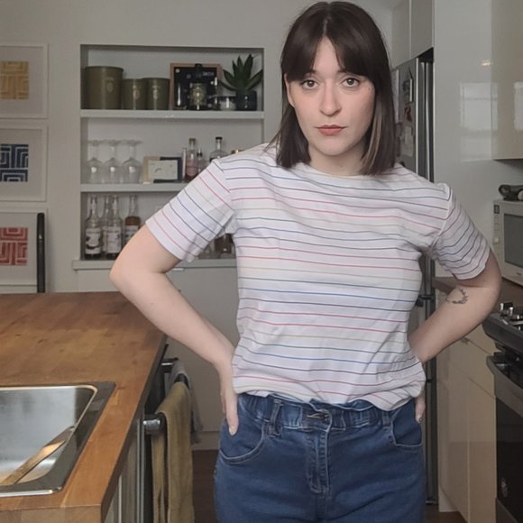 Colourful stripes t-shirt - mercerised cotton - Picture 3 of 3